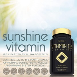 Vitamin D3 4000 IU - Vitamin D Tablets High Strength - 180 Softgel Capsules - VIT D Supplement for Strong Bones, Muscles, Teeth, Immune System - High Absorption Cholecalciferol D3 Vitamins 4000IU