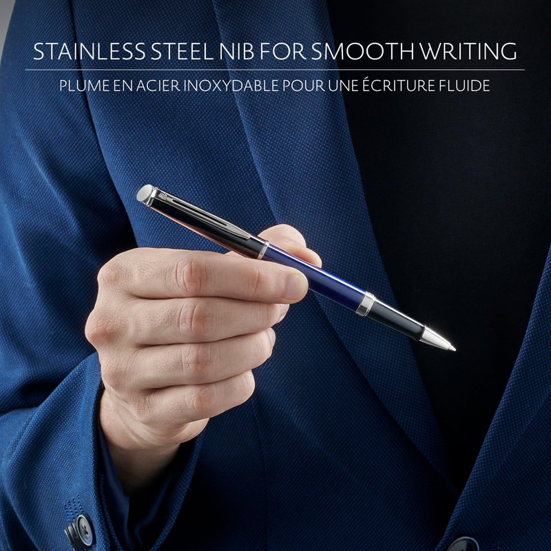 Waterman Hémisphère Rollerball Pen | Black & Blue Lacquer with