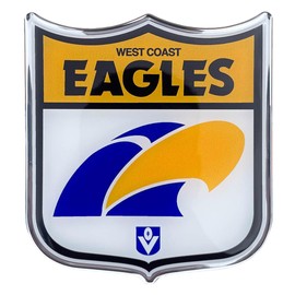 AFL West Coast Eagles Retro Heritage Logo Decal Peel-N-Stick Chrome Badge Sticker 11 x 10.1cm