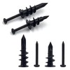ISPINNER 60pcs #6#8 Black Self Drilling Plastic Drywall Anchors with