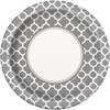 Unique Party 38755 - 23cm Silver Quatrefoil Party Plates, Pack