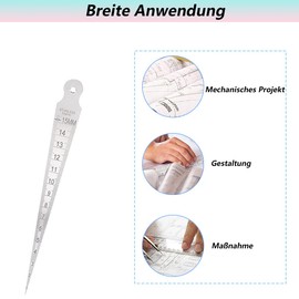 Moyata 1-15 mm Stainless Steel Wedge Taper Gauge, Taper Welding Gauge, Depth Ruler, Welding Ruler, Wedge, Feeler Gauge, Taper Guage Measuring Tool