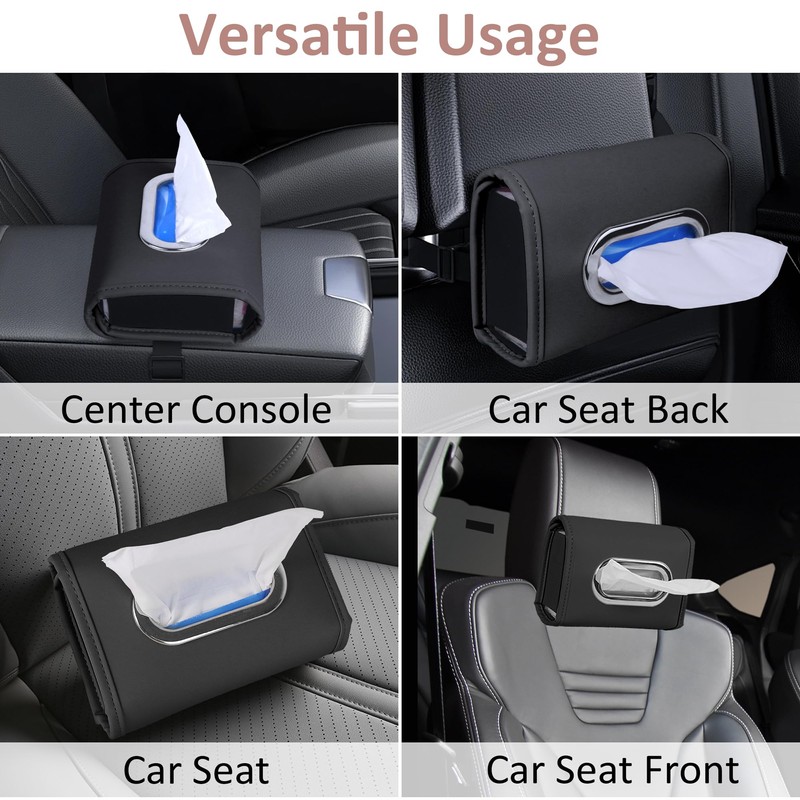 Premium Leather PU Tissue Holder for Car – Stylish and