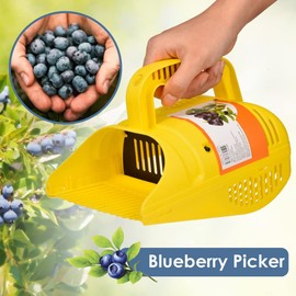 Blueberry Picker,Plastic Blueberry Picker Scoop Blue Berry Picking Rake for Cranberries Blueberries lingonberries Strawberries Blackberries Currants (Yellow 22*14*17cm)