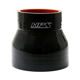 HPS HTSR-200-325-BLK Silicone High Temperature 4-ply Reinforced Reducer Coupler Hose, 60 PSI Maximum Pressure, 3" Length, 2" > 3-1/4" ID, Black