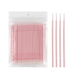 200PCS Eye Lashes Mascara Wands,Disposable Micro Brush Applicator Swabs for Eyelash Extension Lash Extensions Suitable for Cosmetic Cleaning and Applying (Light Pink)