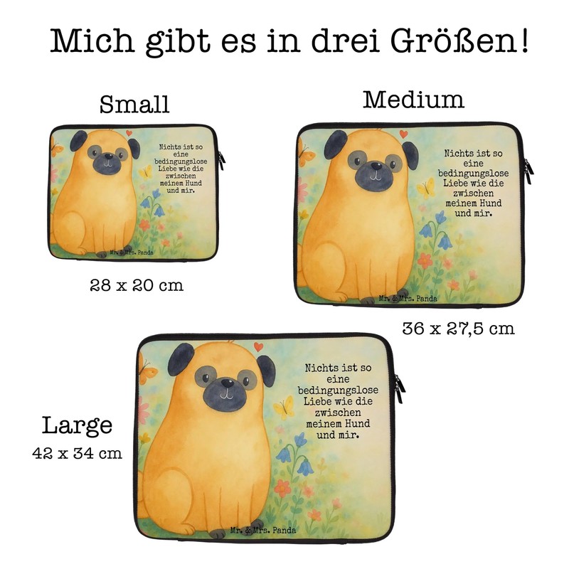 Mr. & Mrs. Panda Notebook Tasche Mops Design 20 x