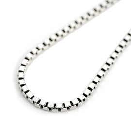 Silver One Venetian Chain Necklace, Silver, Silver, Width 0.08 inch (2 mm/3 mm), 17.7 - 27.6 inches (45 - 70 cm), Sterling Silver