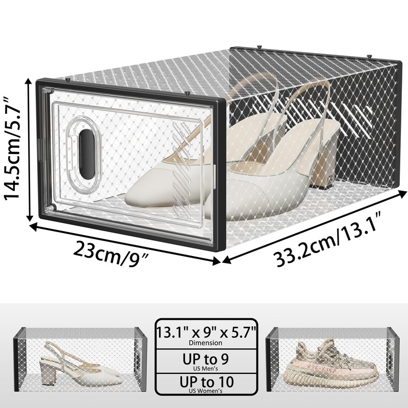 SIMPDIY Shoe Storage, 12 Pack Shoe Organizer for Closet, Shoe