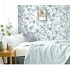 Safiyya Peel and Stick Wallpaper Floral Birds Contact Paper Blue