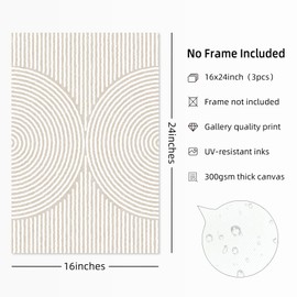 Modern Abstract Pictures Wall Art Boho Neutral Canvas Wall Art Minimalist Wall Decor Black Brown Artwork Abstract Modern Painting Prints for Living Room Bedroom 16x24 Inch Set of 3 (UNFRAMED)