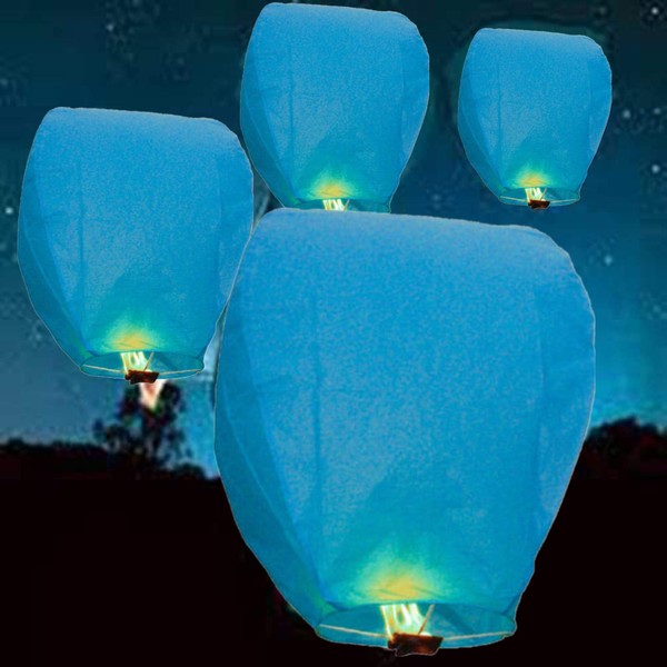 A Liittle Tree- 20 Eco-friendly Chinese Flying Sky Lanterns (Blue)