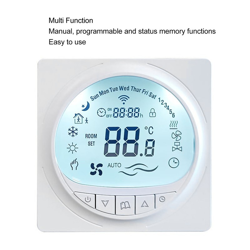 Floor Heating Thermostat Programmable Large LCD Display Plumbing Temperature Controller