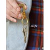 clife GRASP CF-101 Cliff Keyholder Key Ring Genuine Leather, Camel