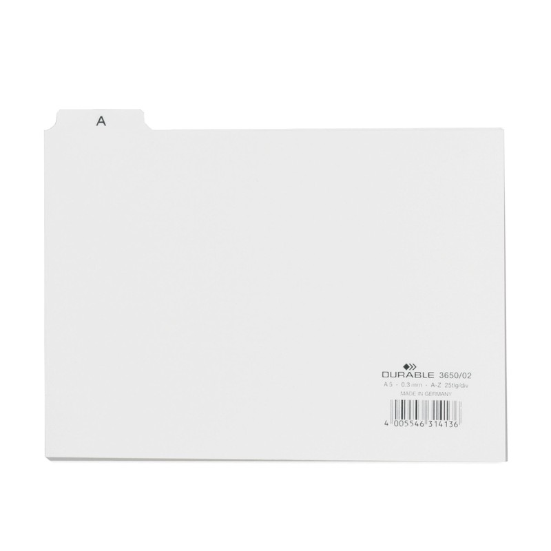 Durable A5 Index Card Set | Includes Printed A-Z Tabs