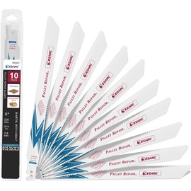 EZARC Reciprocating Saw Replacement Blades, Heavy Cutting 10/14 Mount, 8.9 inches (225 mm), Bimetal, Cobalt, Wood and Pallet with Nails, For Demolition, Saver Saw Blades Set of 10