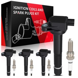 SCITOO 4 ignition coils + 4 iridium Spark Plugs,for Honda CR-V 2.4L 2010-2014,for Crosstour 2.4L 2012-2015,for Accord 2.4L 2008-2012,for ILX 2.4L 2013-2015 GN10369 UF629