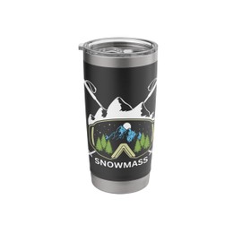 Snowmass Colorado Ski Goggles and skies Stainless Steel Insulated Tumbler
