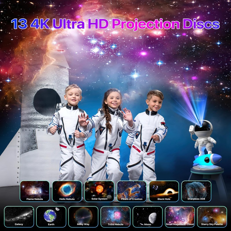FlyLily Galaxy Projector, 12 in 1 HD Planetarium Astronaut Galaxy