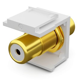 HB-DIGITAL Keystone Module with RCA Connector (Marking WIESS) | Multimedia Keystone for Patch Panel Network Socket Keystone Holder Adapter Coupling Plug & Play White