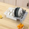 Nesmilers 1-Pack Plastic Adjustable Dish Drainer, Expandable Dish Drying Racks