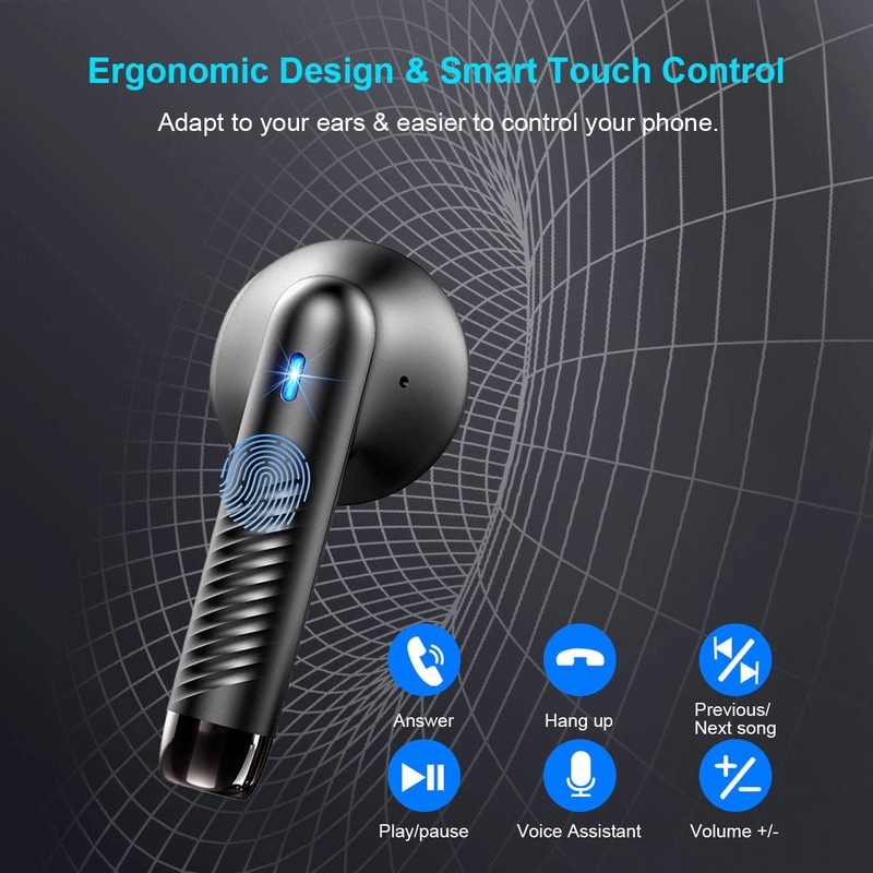 Wireless Earbuds, Bluetooth 5.4 Earbuds Stereo Bass, Bluetooth Headphones in