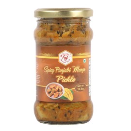 TAJ Spicy Punjabi Mango Pickle, (Theeka Achar), 10.5oz (300g)