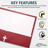 10 Pack Two Pocket Folders, Red, Strong Thick Paper Folders,