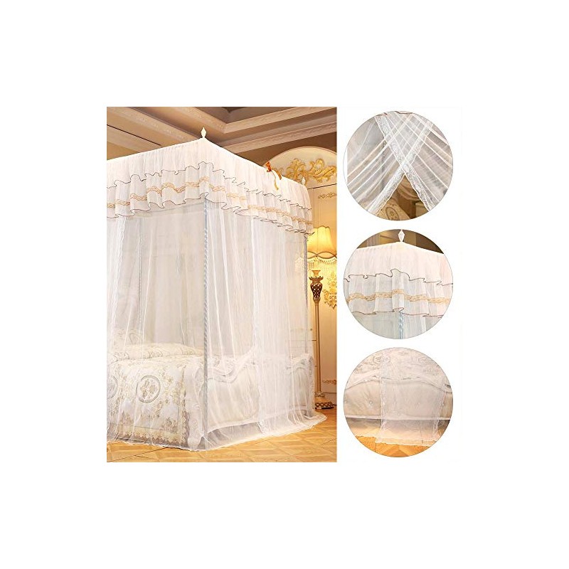 EBTOOLS Mosquito Net 4 Corners Polyester for Single and Double