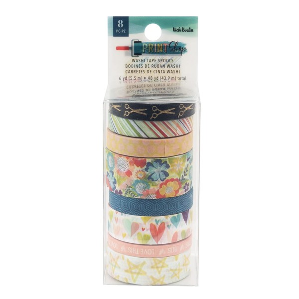 Vicki Boutin 34013849 Print Shop Washi 8 Rolls with Gold