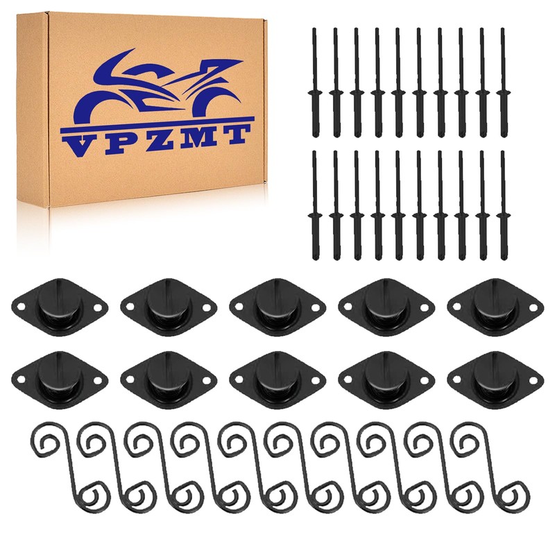VPZMT Black Self Ejecting Button Dzus Quarter Turn Fasteners 5/16"