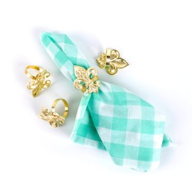 Round Napkin Holders, Napkin Rings Set of 12, Serviette Ring Bulk Napkin Rings for Party Decoration, Dinning Table, Everyday, Family Gatherings - A Great Tabletop Décor - Shiny Gold