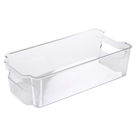 Kitchen Details 2 Pack Large Refrigerator Shelf, Stackable Kitchen Storage, Countertops, Cabinets, Pantry, Freezer, Handles, in Clear Fridge Organizer, 12.3" x 8.4" x 3.5"