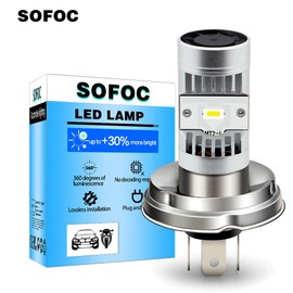 SOFOC-P45T LED Headlight High/Low Beam Design For Motorcycle/Car 6V-24V Non-Polarity CSP 2led 15W 5000LM Aluminum Body White High Performance Built-in Cooling Fan 1Pcs