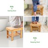 VaeFae Bamboo Small Seat Stool for Kids, Foot Rest Shaving