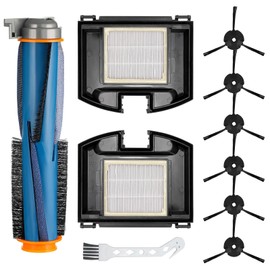 10 Pcs Replacement Accessories Kit for Shark RV2310 Matrix (Not for AV2310AE/ RV2310AE) Robot Vacuum Cleaner Parts, 1 Main Brush, 2 HEPA Filters, 6 Side Brushes, 1 Cleaning Brush