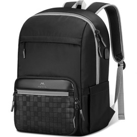 MATEIN Lunch backpack for Women, 15.6 Inch Work Laptop Backpack with Lunch Compartment & USB Port, Water Resistant College Computer Backpacks Meal Prep Lunchbox Bag for Nurse Office Commute, Black