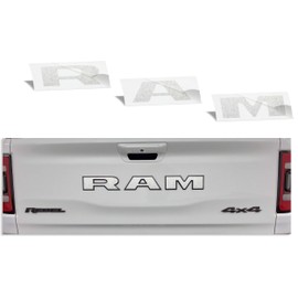 Reflective Concepts - RAM Tailgate Emblem Overlay Decal -Fits: 2019-2025 Ram 1500 Rebel - (Color: Silver Metallic)