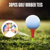 30PCS 83MM Golf Tees Multi Color Plastic With Rubber Cushion