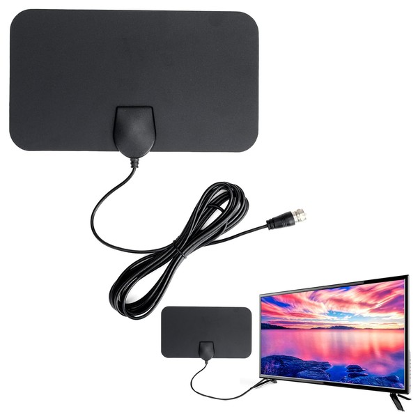 Nuqin Indoor Digital TV Aerial,Static Proof and Lighting Proof Digital Ariels for TV Indoor,TV Antenna Booster with Stylish Ultra Thin Paper Design for Super Strong Signal Reception Ability
