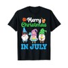 Gnomies Santa Claus ELF Flamingo Merry Christmas In July Day