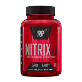 BSN NITRIX 2.0, Workout Supplement, Nitric Oxide Precursors, 3g Creatine, 3g L Citrulline, L-Citrulline, Supports Workout Performance, Pumps, Muscle Recovery and Endurance, 90 Tablets, 30 Servings