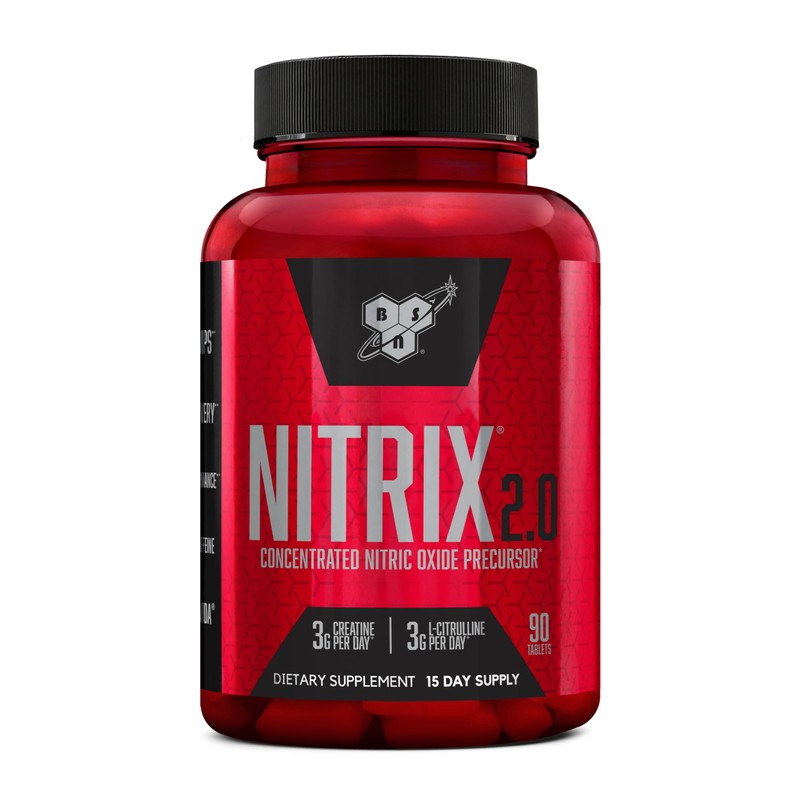 BSN NITRIX 2.0, Workout Supplement, Nitric Oxide Precursors, 3g Creatine,