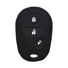 Key Fob Cover Tacoma Sienna: 3 Buttons Silicone Key Fob Case Fit for Toyota Sequoia Sienna Tacoma Tundra GQ43VT20T 1470A1T GQ43VT20T 89742AE010 2005 to 2020 Black Remote Protector