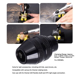 Portabrocas sin Llave, Herramienta de Cambio Rápido de Aleación de Aluminio de 3 Mordazas de 0,01~0,13 Pulgadas para