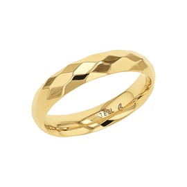 Amor 2037335 Unisex Stainless Steel Ring for Men and Women, Gold, Comes in Jewellery Gift Box, Stainless Steel, No Stones