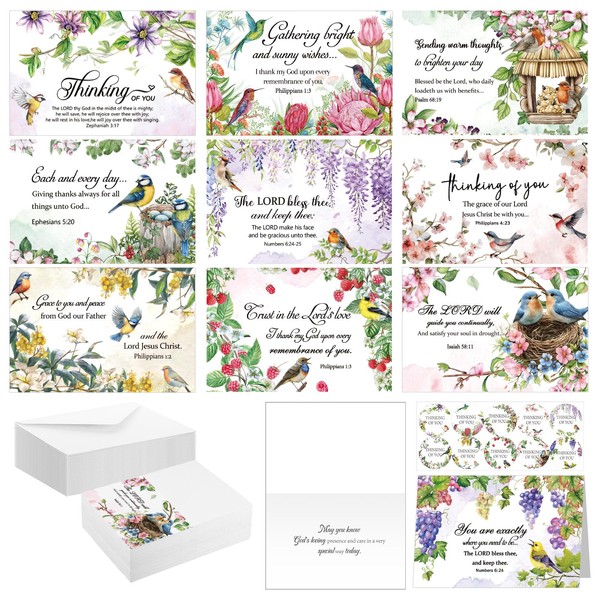 Motiskyy 50 Pcs Religious Thinking of You Cards Bulk with
