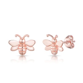 Philip Jones Rose Gold Plated Bumble Bee Earrings