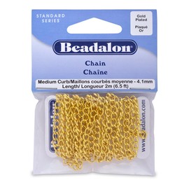Artistic Wire Beadalon - Cadena (4,1 mm, chapada en Oro, 2 m)