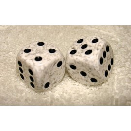 Ivory Speckled Dice Pair